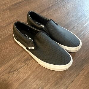 Vans perf leather slip ons